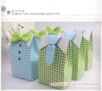 

1000pcs My Little Man Blue Green Bow Tie Birthday Boy Baby Shower Favor Candy Treat Bag Wedding Favors Candy Box gift Bags