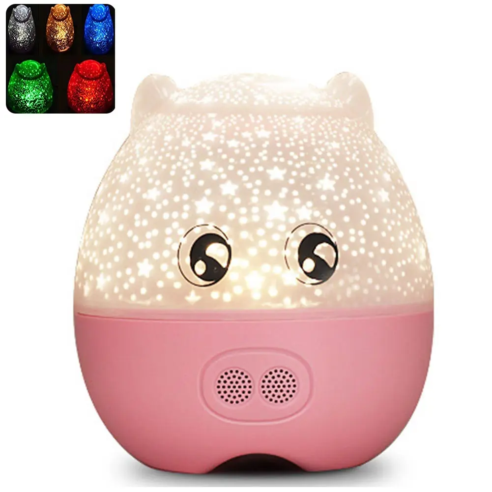 

Rotating USB LED Pig Shape Bluetooth With Speaker Night Light Bedroom Multi-function Sky Star Master Projection Light Lovely