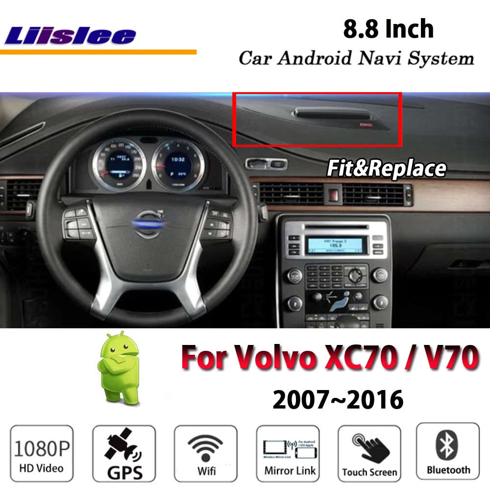 Liislee автомобильный Android мультимедиа для Volvo XC70 V70 2007~ Радио Видео Стерео Зеркало Ссылка Wifi gps карта Navi навигационная система