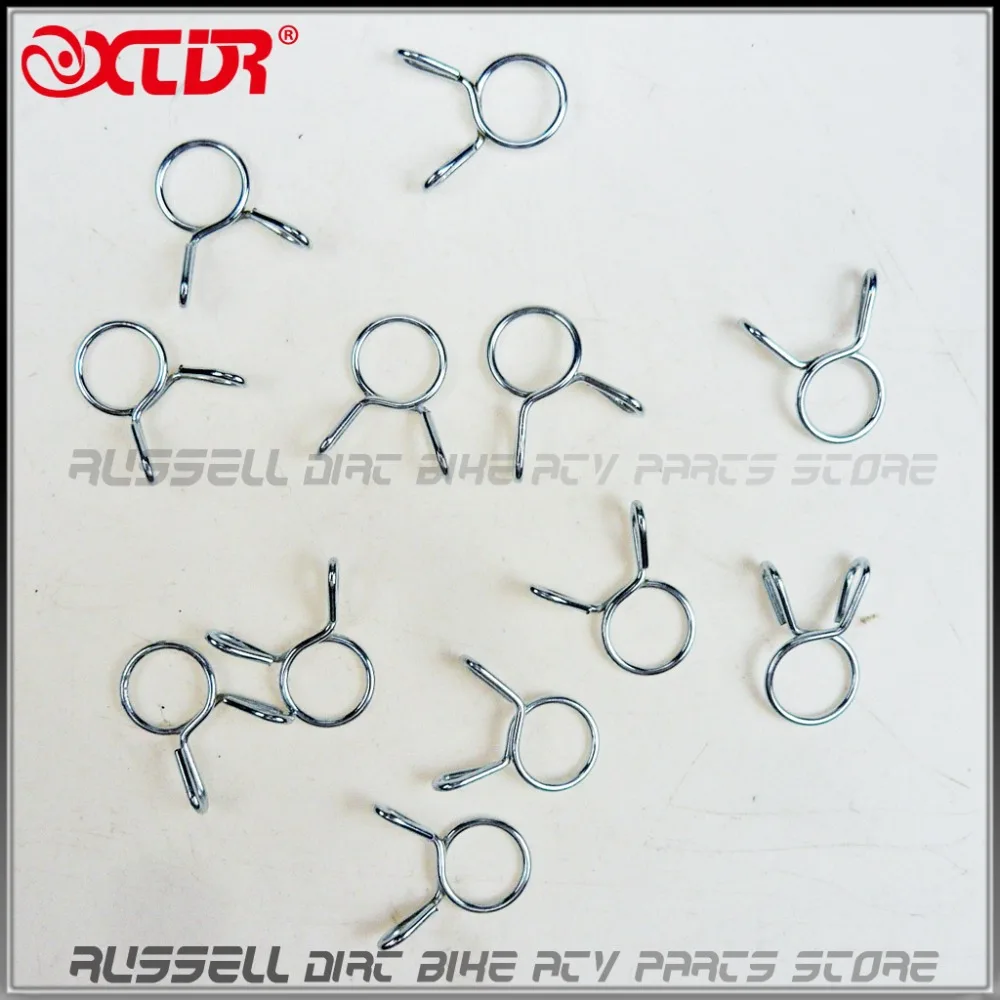 Motorcycle Fuel Line Hose Tubing Spring Clips Clamp 8mm (20 pieces )in