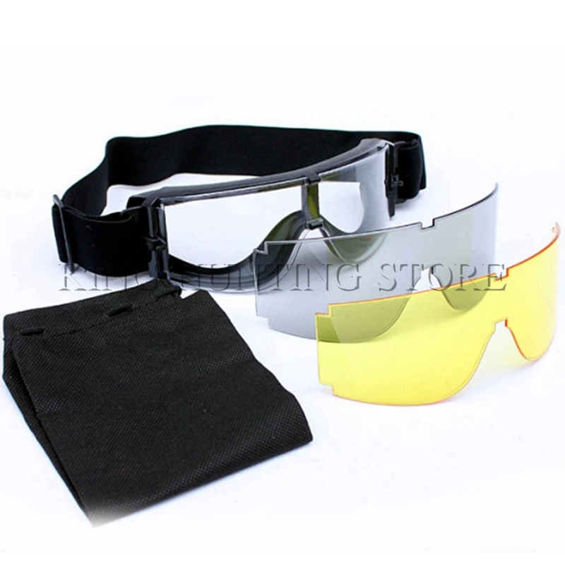 

Tactical Airsoft Safety Goggles Basic with Clear and Yellow Lens Army Military Eye Protection Interchangeable Lens Glasses