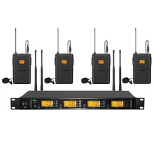 Bolymic 4x100 каналов UHF microfono PLL беспроводной зажим для галстука петличный микрофон системы