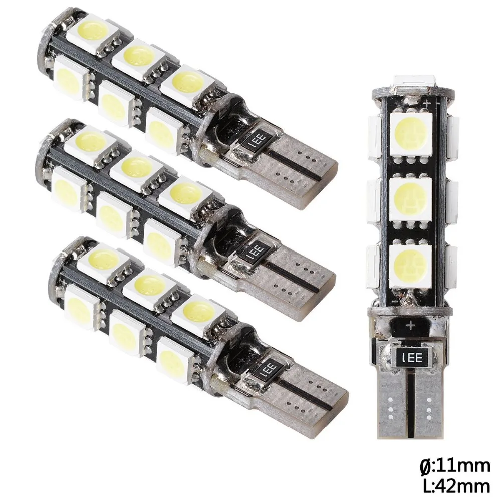 

4X T10 13SMD 5050 Voiture LED Lampe Veilleuse Lumiere Ampoule Blanc W5W 158 Canbus Side width MA132