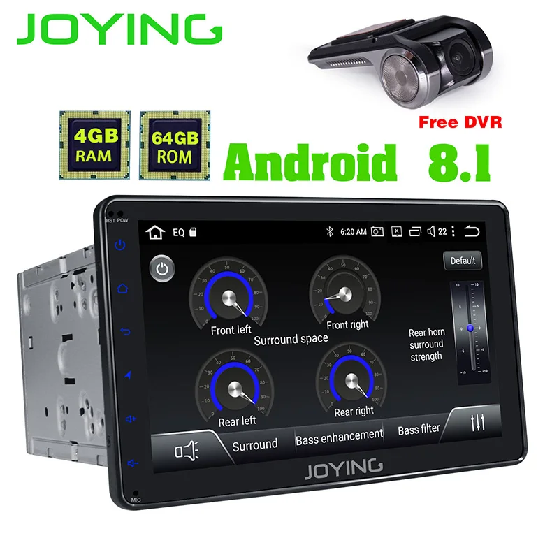 

JOYING 2 din Android 8.1 4GB GPS head unit universal Car Radio player TDA7851 DSP Steering wheel control video output free DVR