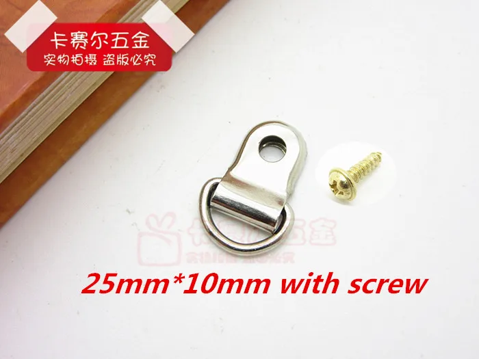 50pcs Triangle Silver Dring Hanging Picture Oil Painting Mirror Frame Hooks Hangers With Screws