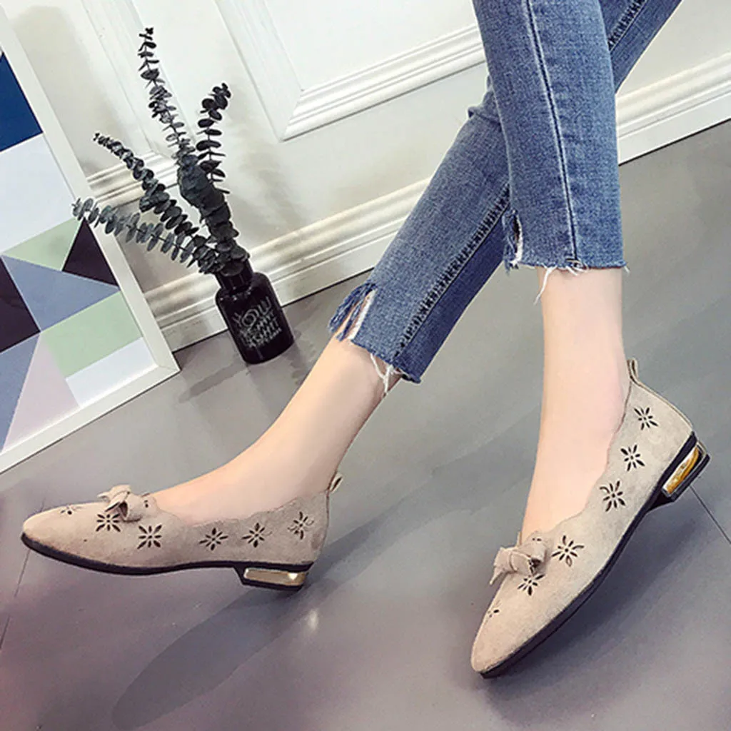 

Women Single Shoes Spring Autumn Butterfly Knot Square Toe Platform Shoes Loafers Hollow Breathable Casual Shoes zapatos mujer