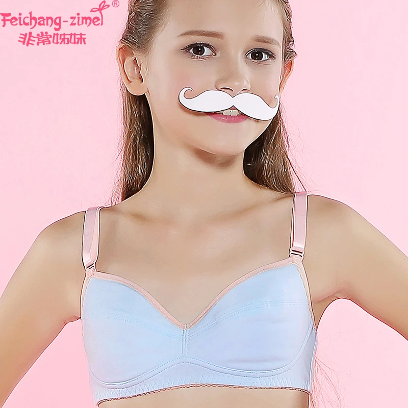 

Free Shipping Feichangzimei Teen Girl Underwear Cotton A Cup Training Bras 2 Pack for Pubescent Girls-100151M