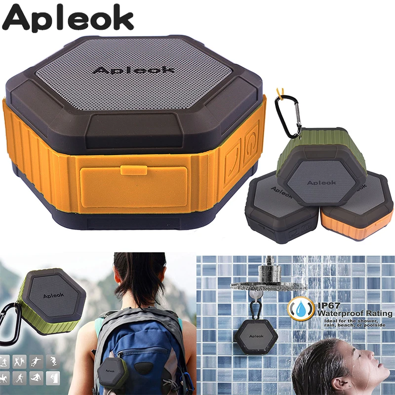 

Apleok Mini Bluetooth Speaker IP67 Waterproof Audio Loudspeaker Music Portable Beach Outdoor Shower Wireless Smartphone Altavoz