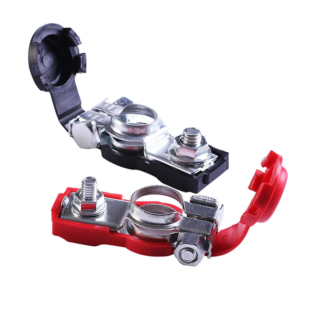 

1 Pair Car Battery Cable Terminal Connector Clamp Clips with Plastic Protect Cover Applicated in Car,Van More