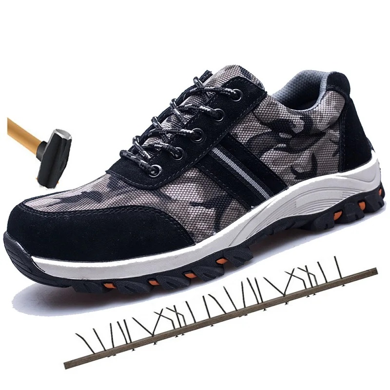Новинка размера плюс 47,48 Мужская Уличная защитная обувь со стальным носком Мужская дышащая рабочая обувь со стальной подошвой