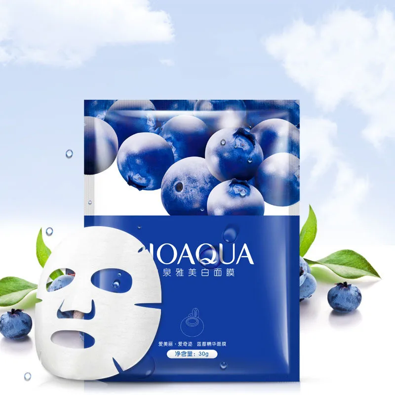 100pcs Sheet Mask BIOAQUA Face Mask Blueberry Silk Whitening Facial
