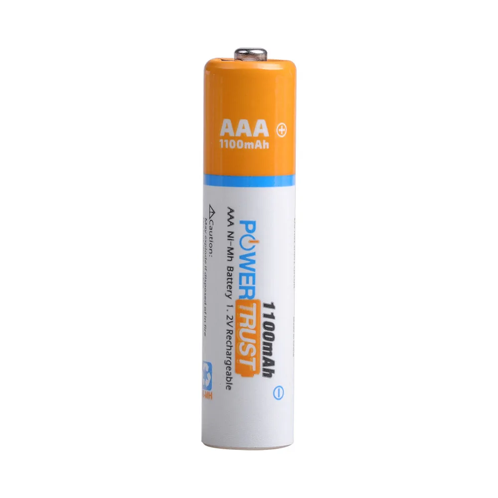 PowerTrust 8 Packs 1100mAh 1.2V AAA Ni-MH Rechargeable Battery for AA AAA Batteries (Case Included)