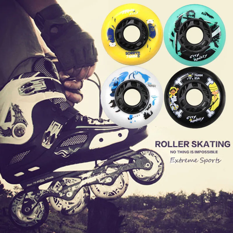 

8 PCS/SET 85A Skate Wheels Rollerblade Skates Wheels High Quality Roller Wheels Slalom/Braking Roller Skate Shoes Wheels