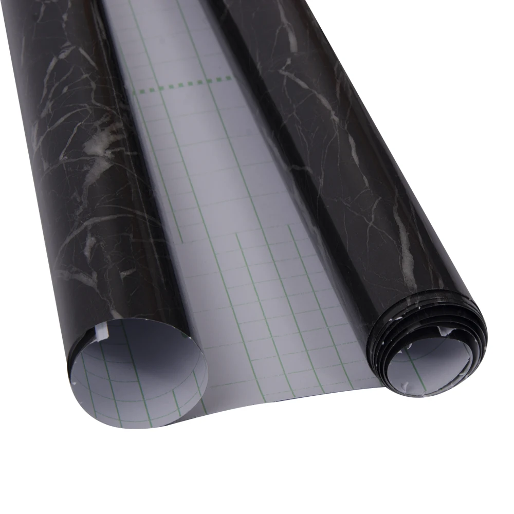 HOHOFILM 1.22x20m Black Marble Vinyl Sticker Adhesive Marble Sticker