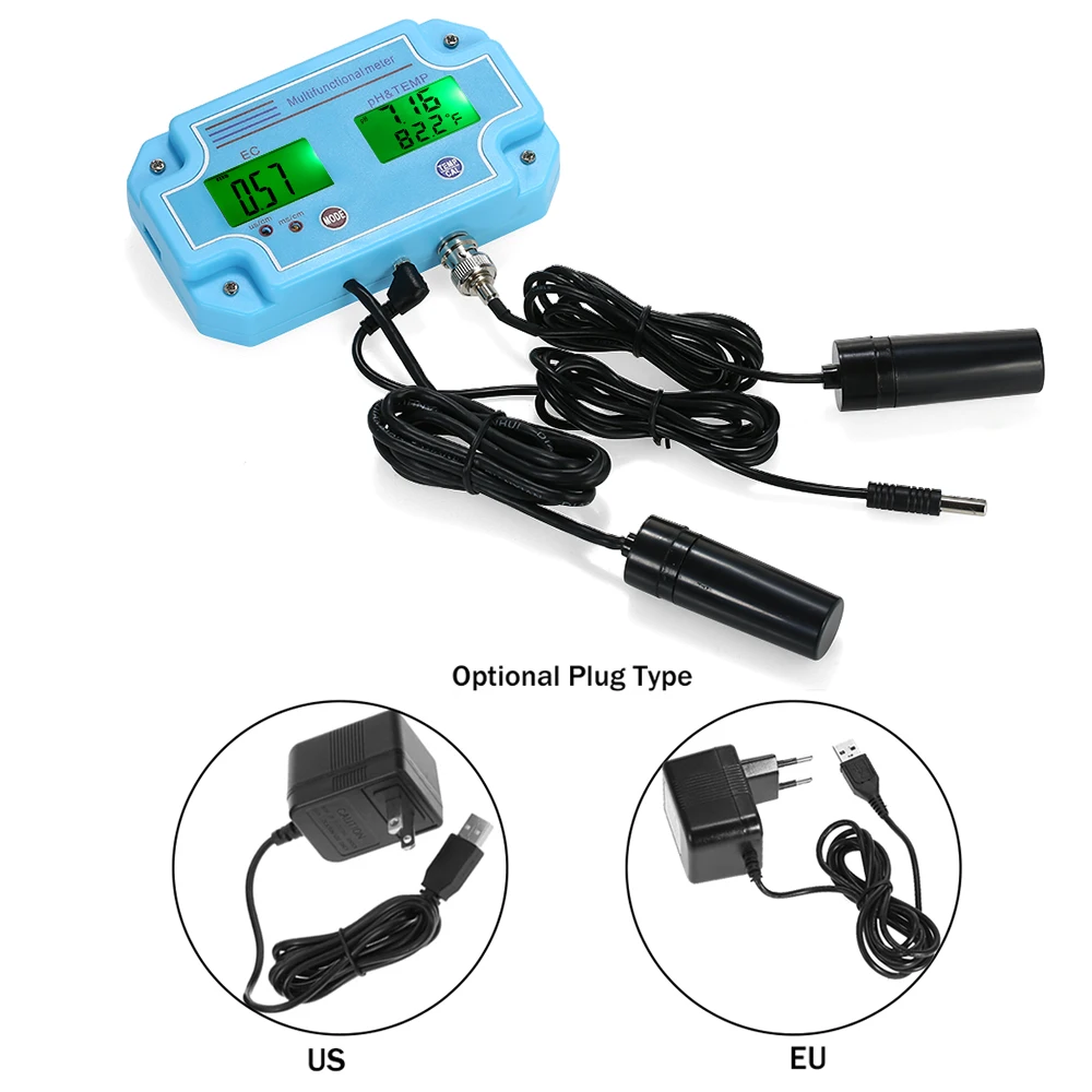 3 в 1 рН-метр Цифровой EC/тестер температуры воды измеритель качества монитор мультипараметрический ЖК-датчик влажности тестер качества воды