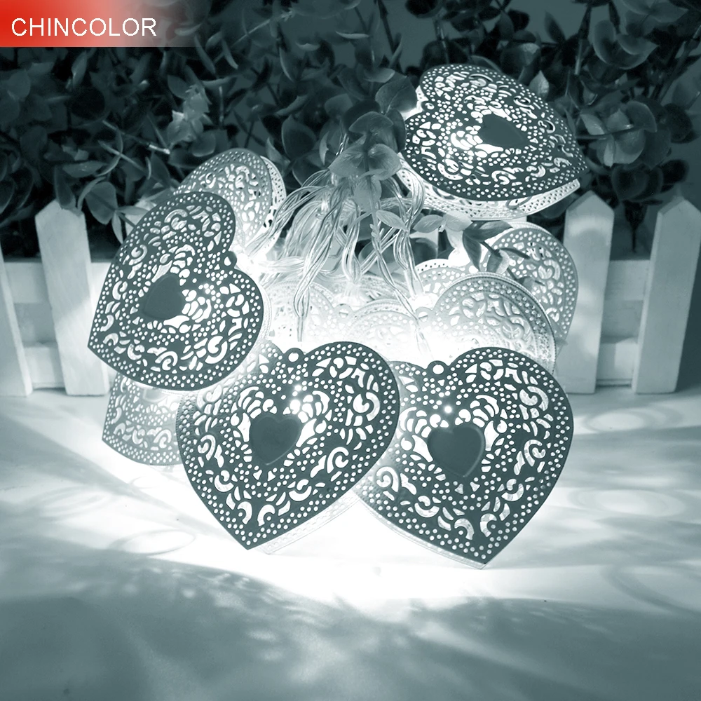 10leds Holiday lights 6.4*7.3CM Metel Heart fairy led string lights battery operated Christmas wedding Girl Mirror decoration JQ 10leds Holiday lights 6.4*7.3CM Metel Heart fairy led string lights battery operated Christmas wedding Girl Mirror decoration JQ