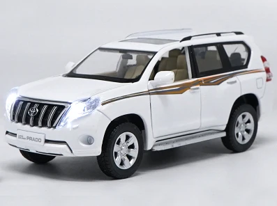 1:32 весы литья под давлением игрушка модель Toyota Land Cruiser Prado внедорожник со звуком светильник автомобилей Вытяните назад образовательные коллекция детский подарок - Цвет: A