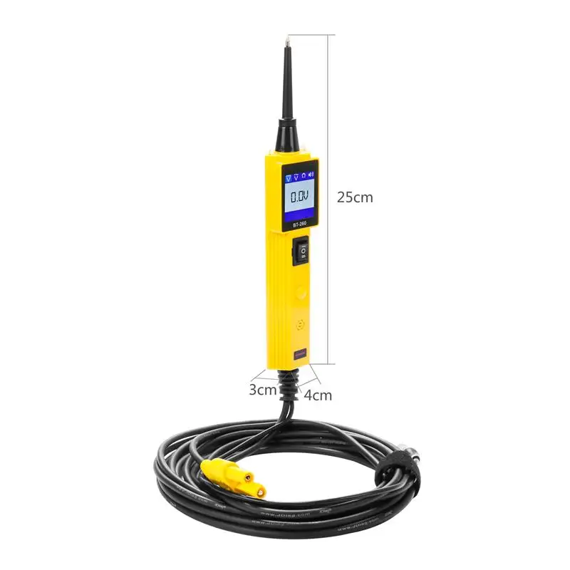 Probador de circuito de coche BT260 Sonda de potencia herramienta de diagnóstico de Sistema eléctrico automático prueba de voltaje automotriz mejor que YD208 PT150 Probador de circuito de coche BT260 Sonda de potencia herramienta de diagnóstico de Sistema eléctrico automático prueba de voltaje automotriz mejor que YD208 PT150
