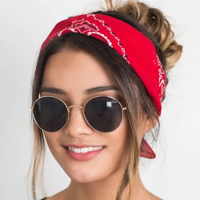 Square Hair Accessories Bandana Women Female Headwear Rock Girls