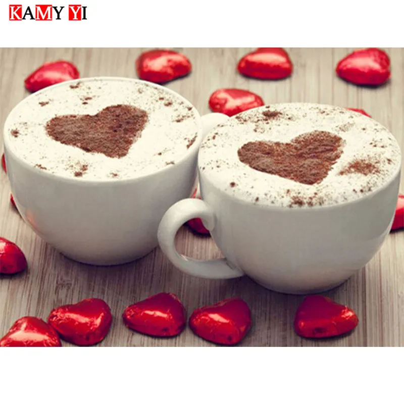 Набор для алмазной вышивки KAMY YI картина Love coffee из квадратных/круглых страз 5D