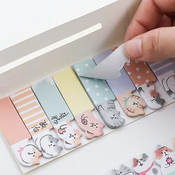 4 pcs Kawaii cat memo pad Cute kitties stick marker Cartoon post stickers planner Stationery Office School supplies A6881 2