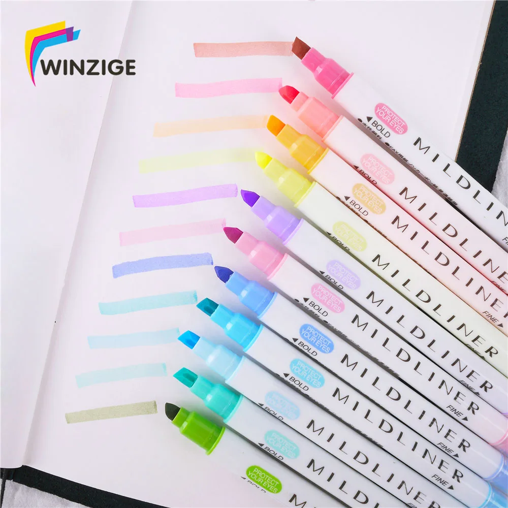 12 Pcs/6 P 12 Colors Milkliner Highlighter Pen Planner Notebook DIY