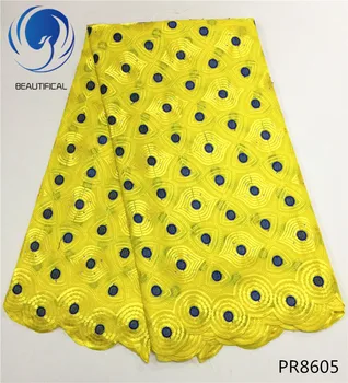 

BEAUTIFICAL Yellow Lace Fabric High-End African Swiss Voile Lace High Quality French Swiss Voile Lace In Switzerland Bridal PR86