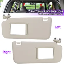 1 шт. Левые/правые автомобильные аксессуары Бежевый солнцезащитный козырек с зеркалом для макияжа и винтами для Toyota RAV4 2006-2009