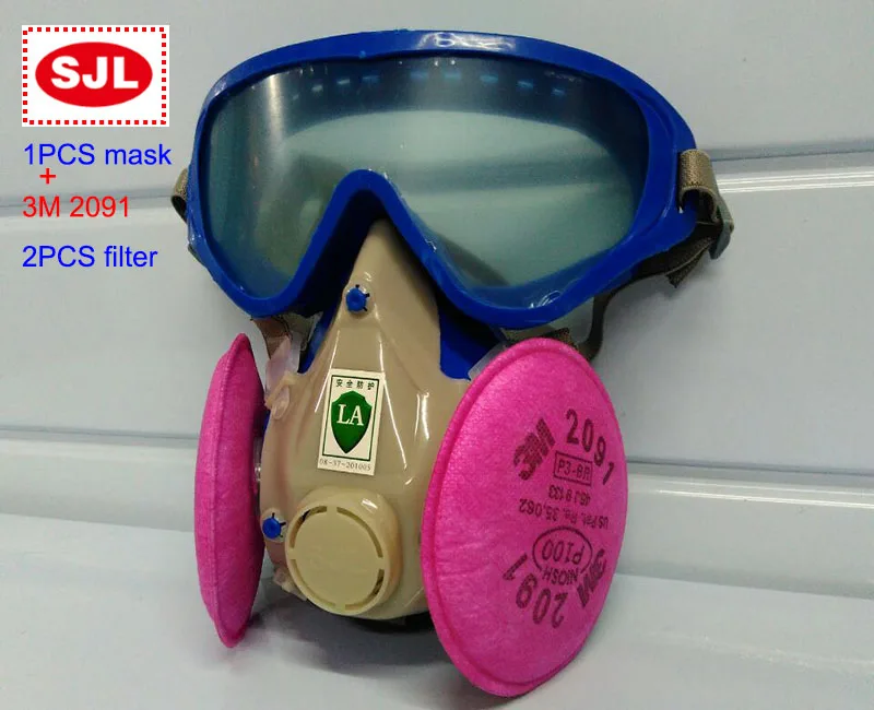 

SJL respirator mask + 3M 2091 filter protective mask against dust particulates Painting filter mask
