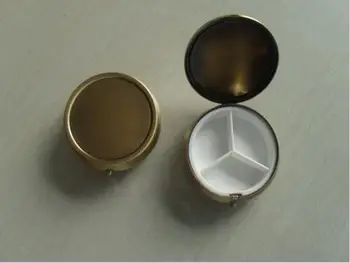 

100pcs Free Shipping Metal Pill boxes DIY Medicine Organizer container copper SN696