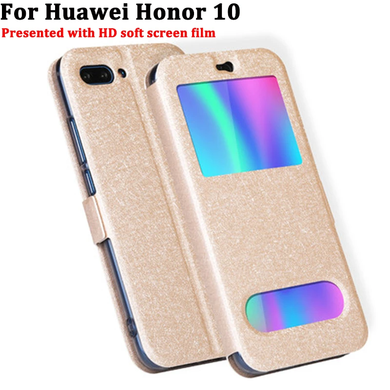 Чехол с открытым окном для Huawei Honor 10 чехол из искусственной кожи чехлы откидной