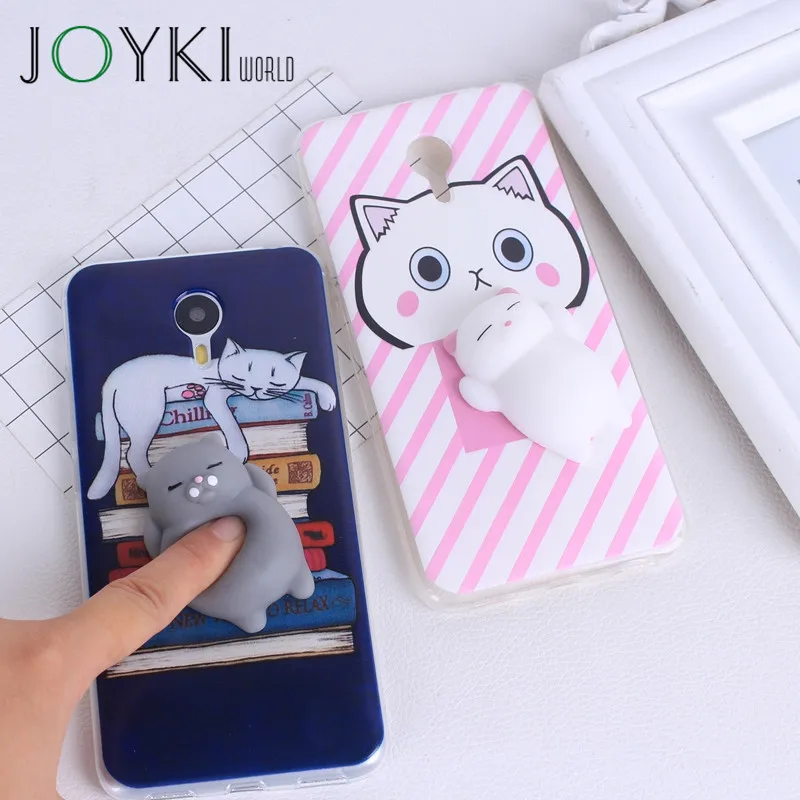 3d Soft Silicone Squishy Cat Phone For Meizu M3 3d soft silicone squishy cat phone for meizu m3