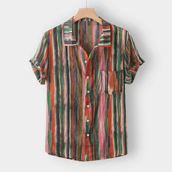

Summer Men's Shirt Casual Ethnic Style Slim Fit White Turn Down Collar Long Sleeve Dress Shirt Blouse Tops Camisas Hombre