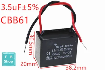 

1pcs CBB61 3.5uF 450VAC starting capacitance AC Fan Capacitor CBB Motor Run Capacitor