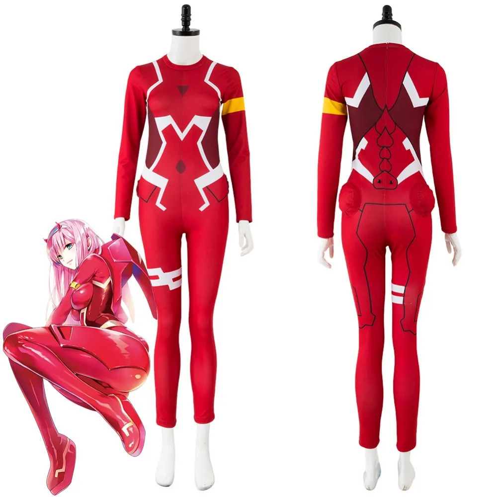 

DARLING in the FRANXX Cosplay Costume Code 002 Zero Two Cosplay Costume Pilot Jumpsuit Outfit Red Verison