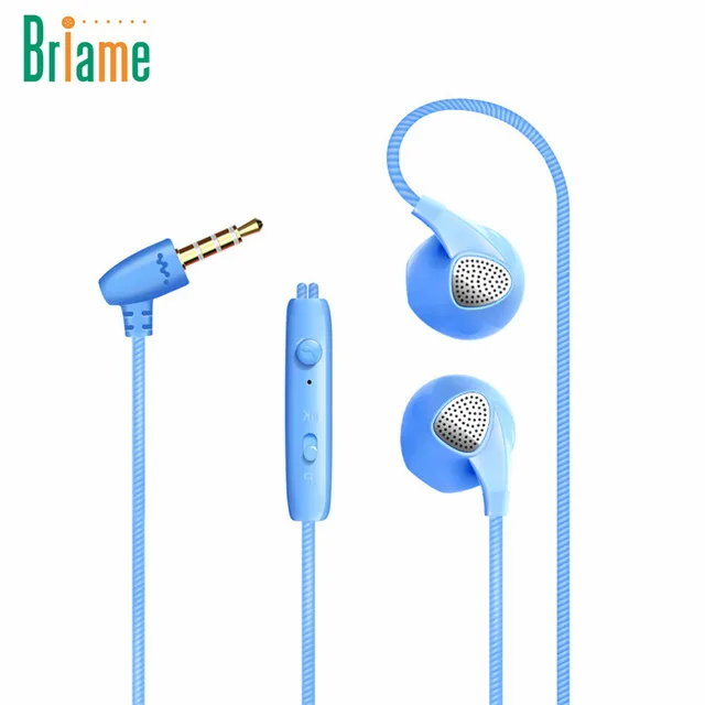 Бренд Briame наушники BR19 гарнитура спортивные наушники с микрофоном для мобильного телефона Xiaomi Fone de ouvido Auriculares - Цвет: Blue