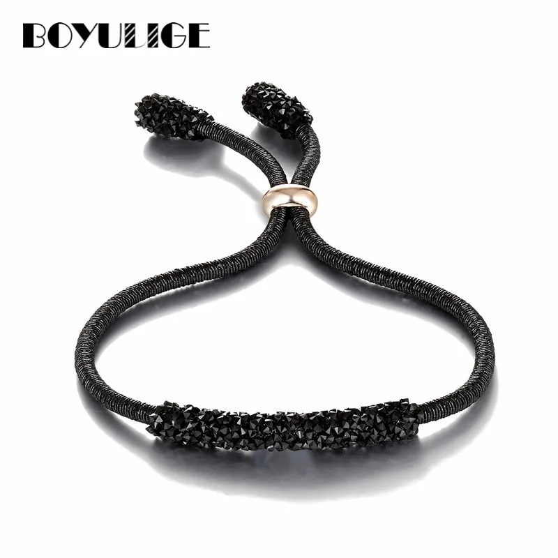 

BOYULIGE Adjustable Fashion Jewelry Silver Gold Charm Crystal Bracelets Bangles For Women Love Luxurious Bracelet Femme Gifts