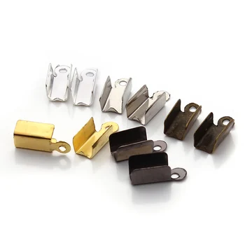 

200pcs/lot Necklace/Cord Crimp End Caps Tips W/Loop 4.5*12mm end caps F19