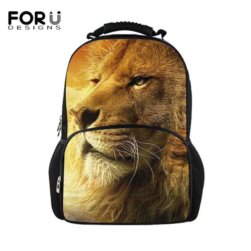 

FORUDESIGNS Large Men Backpack Cool for Teenager Boys School Bag Lion Printing Male Backpacks College Students Laptop Mochila