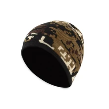 Зимняя уличная теплая ветрозащитная шапка для мужчин, камуфляжная двухслойная хлопковая вязаная шапка для бега, пешего туризма, велосипедные тепловые флисовые колпачки