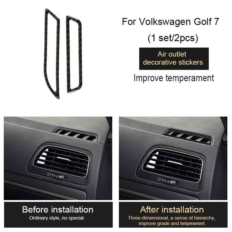 Mcrea 3D Наклейка для Volkswagen VW Golf 7 GTI R GTD MK7 GTE вентиляционное отверстие приборной панели выходе из углеродного волокна автомобиля Средства для укладки волос - Название цвета: Air Outlet