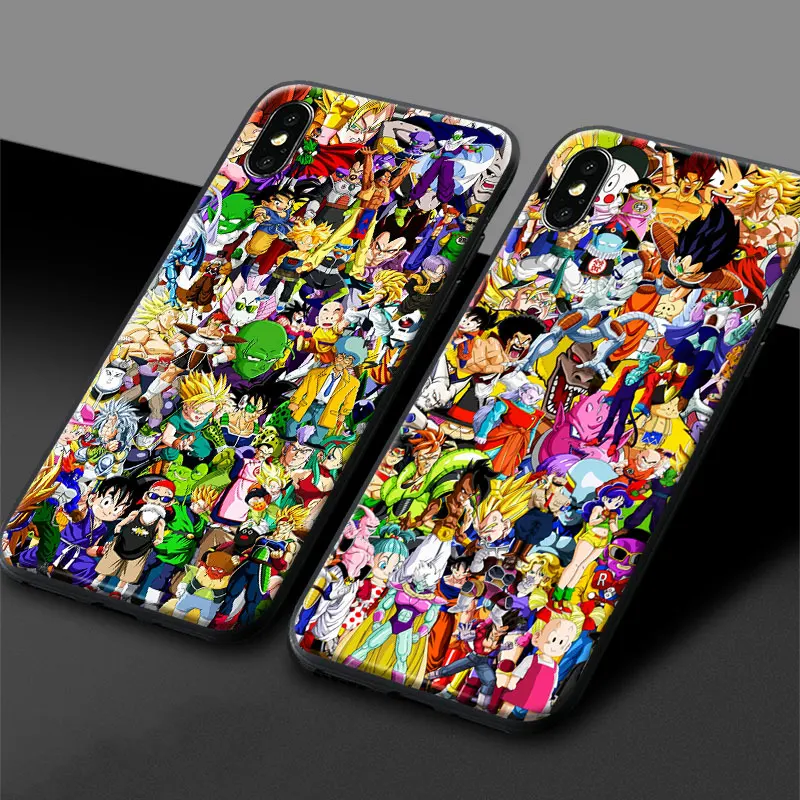 

Dragon ball Z DBZ Super goku character collage Tpu Soft Silicone Phone Case Cover For Apple iPhone 5s 6 6s 7 8 Plus X XR XS MAX