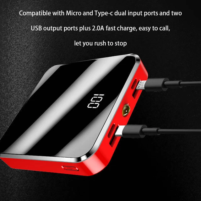 Mini 20000 mAh Portable Power Bank Mirror Smartphone - Image 5