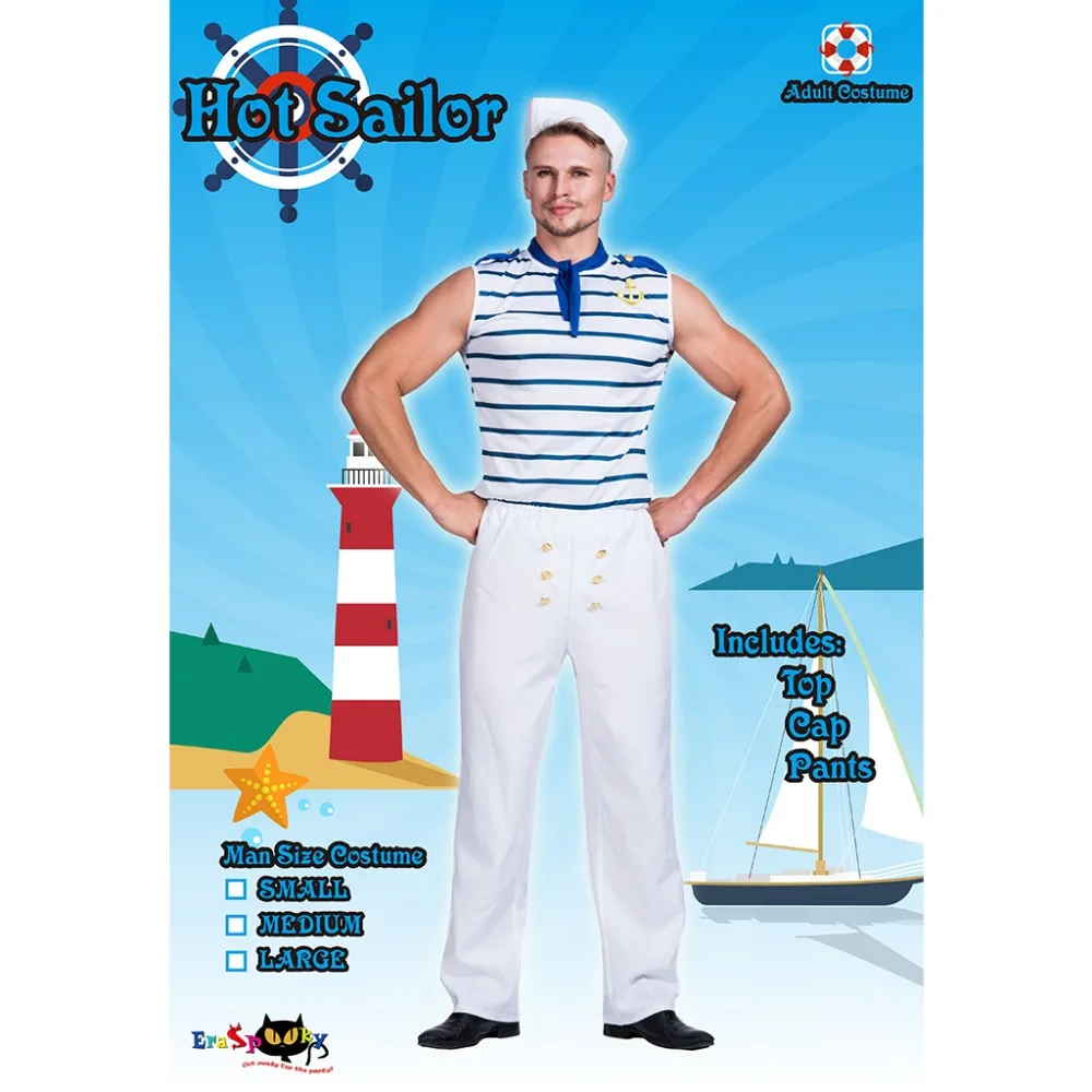 Костюм Моряка Popeye на Хэллоуин одежда для косплея мужские топы в стиле хип хоп