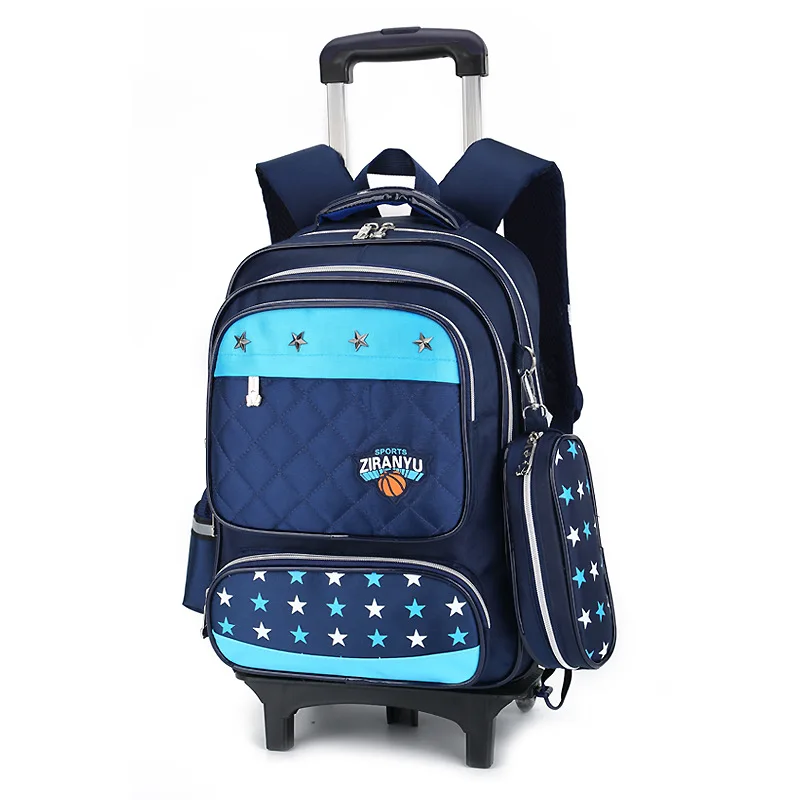 

Latest Removable Children School Bags With 3 Wheels Stairs Kids boys girls Trolley Schoolbag Luggage Book Bags Wheeled Backpack