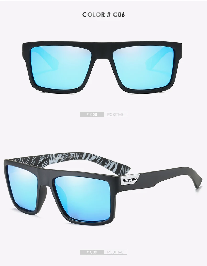 DUBERY Brand Design Polarized Sunglasses Men Driver Shades Male Vintage Sun Glasses For Men Spuare Colorful Summer Oculos 918