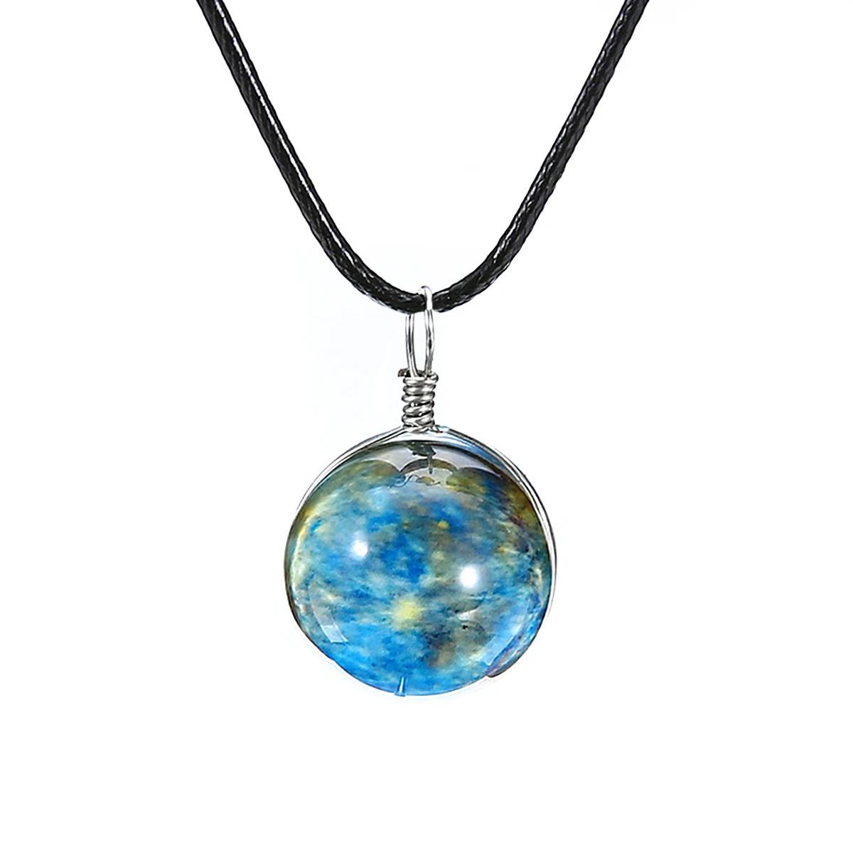 10Style Unisex Dreamy Glass Ball Necklace Shellhard Nebula Space Star Universe Galaxy Pattern Pendant Necklace Femme Jewelry