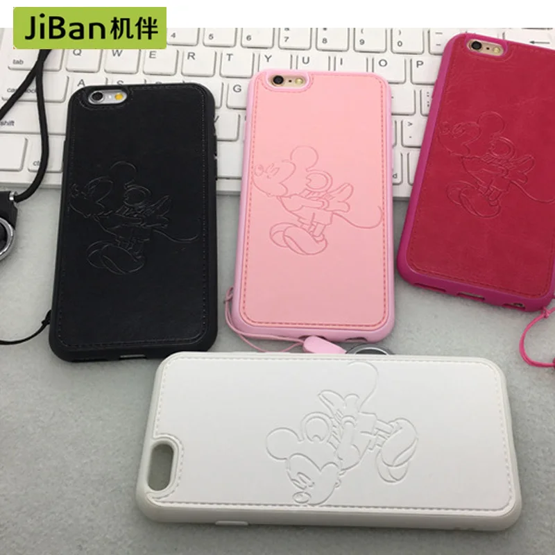 JiBan 10 шт./лот Микки Хорошее качество отжима кожи чехол для телефона iPhone 6 6s 7 8 Plus X