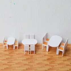 5 комплектов материал модели здания внутренняя Мебель Квадратный Обеденный стол и стул набор прямоугольный обеденный стол и стул 1/20-1/30