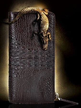Натуральная крокодиловая кожа и Аллигатор кожа кошельки для мужчин с застежкой-молнией